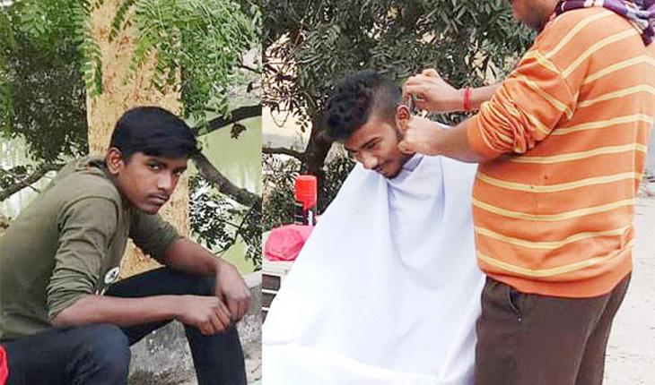 দুই ছাত্রের লম্বা চুল ছোট করে দিলেন ইউএন
