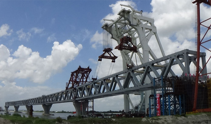 পদ্মা সেতুর দেড় কিলোমিটার দৃশ্যমান