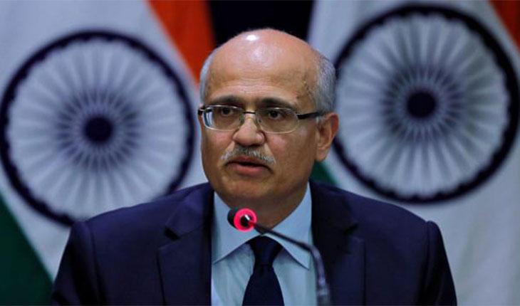 ভারতের পররাষ্ট্রসচিব বিজয় কেশব গোখলে। ২৬ ফেব্রুয়ারি, নয়াদিল্লি, ভারত। ছবি: রয়টার্স