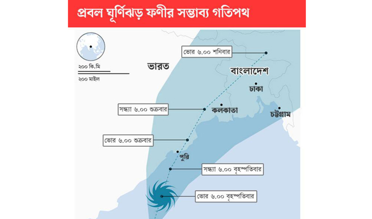অগ্রসর হচ্ছে &lsquo;ফণী&rsquo;, প্রস্তুত বাংলাদেশ