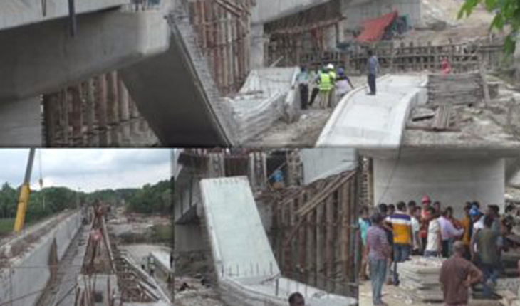 ঝিনাইদহে ব্রীজ নির্মানের আগেই ভেঙ্গে পড়ল