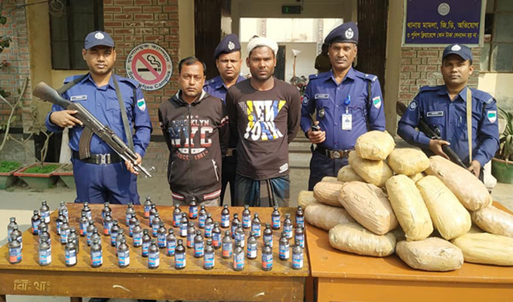 ঝিনাইদহে ফেন্সিডিল ও গাঁজাসহ আটক ২