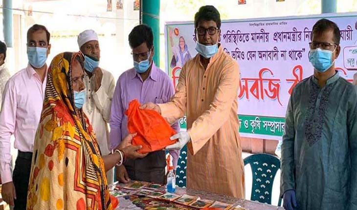 নাটোরে বিনামূল্যে সবজি বীজ বিতরণ