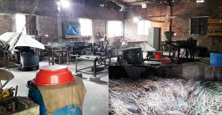 নাটোরে নকল ইলেকট্রিক তার তৈরীর কারখানার