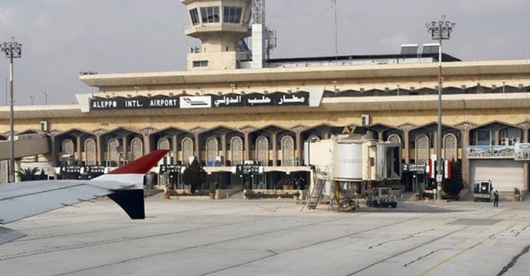 ইসরাইলি হামলার পর উত্তর সিরিয়া বিমানবন্দ